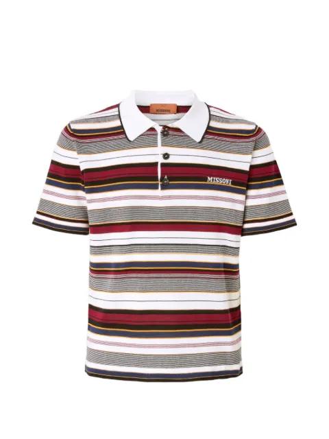 logo-embroidered striped polo shirt by MISSONI