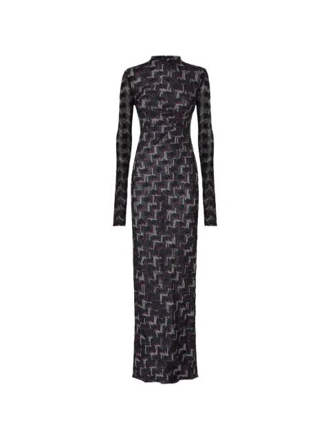 long-sleeve patterned maxi dress by MISSONI