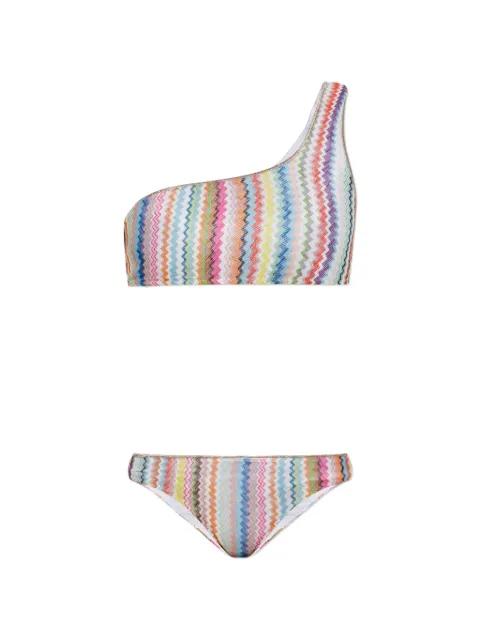 macro Zigzag one-shoulder bikini by MISSONI