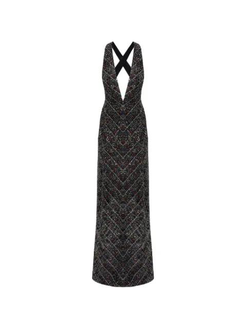 maxi V-neck patterned dress by MISSONI