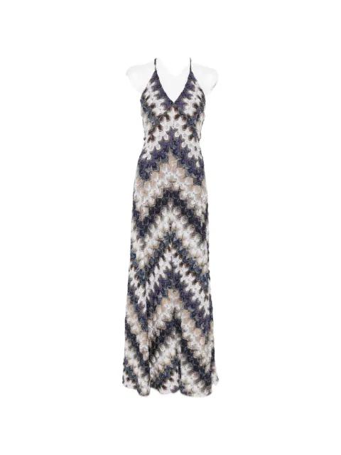 maxi zigzag-pattern V-neck dress by MISSONI