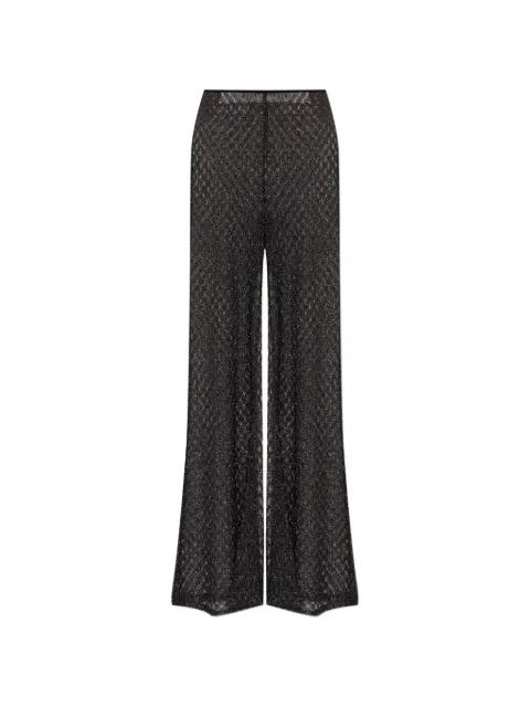 metallic-effect open-knit trousers by MISSONI