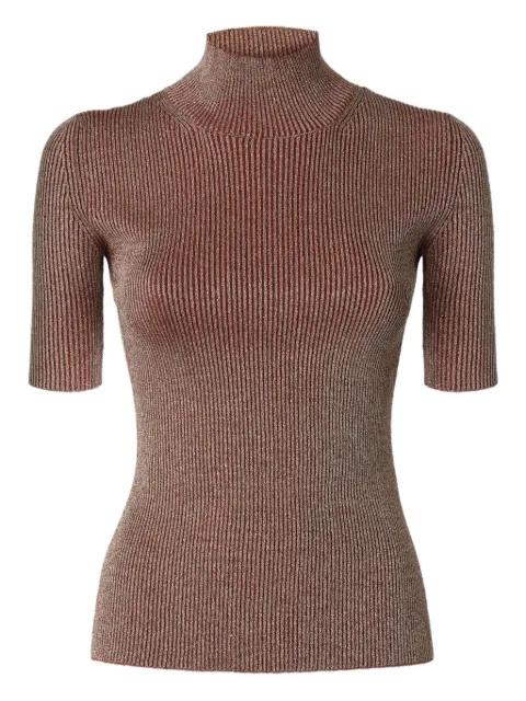 metallic-effect ribbed-knit top by MISSONI