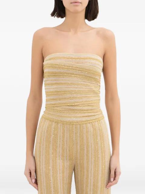 metallic-shine ruched top by MISSONI
