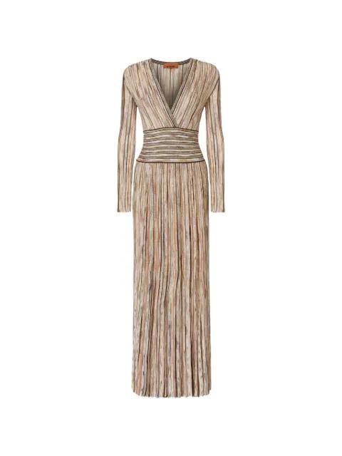 midi V-neck striped dress by MISSONI
