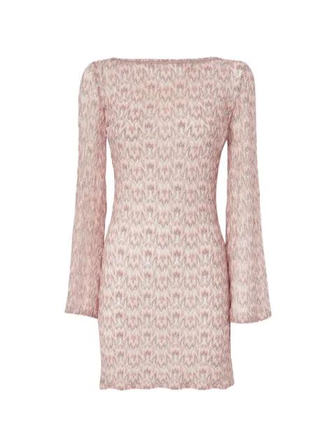 mini long-sleeve pattern beach dress by MISSONI