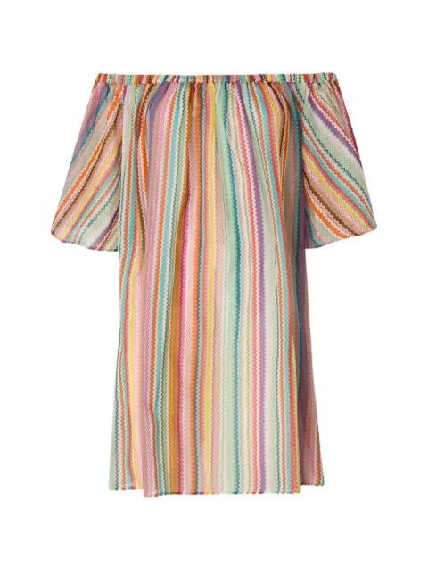 off-shoulder zigzag-pattern cover-up by MISSONI