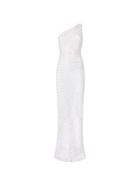 one-shoulder patterned maxi dress by MISSONI