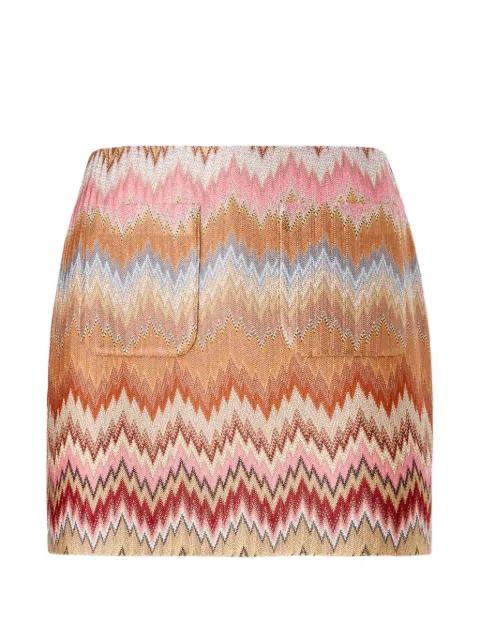 patch-pocket zigzag-pattern mini skirt by MISSONI