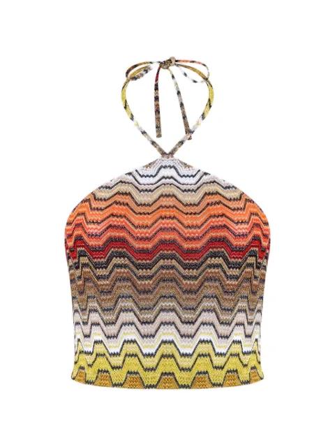 patterned halter-neck top by MISSONI