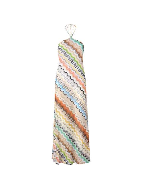 patterned halterneck maxi dress by MISSONI
