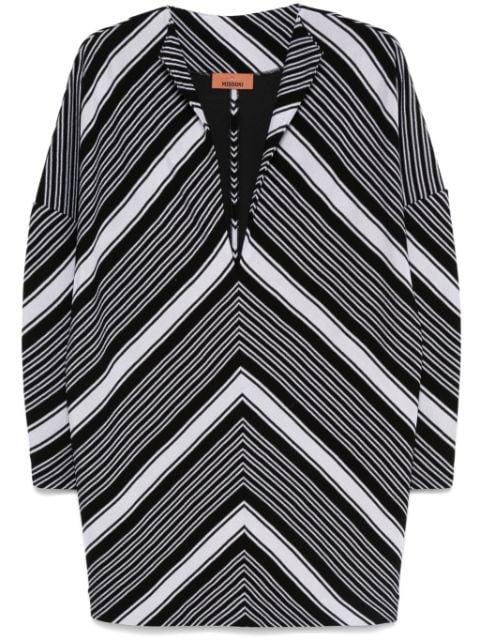 plunging V-neck oversized-sleeve mini dress by MISSONI