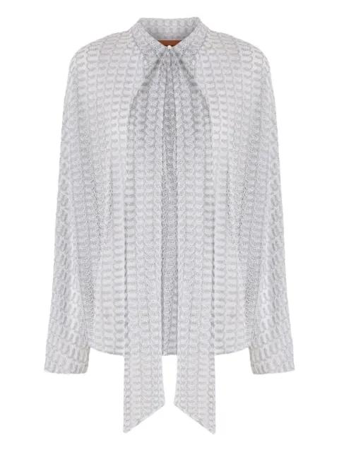 sash-collar lamé blouse by MISSONI