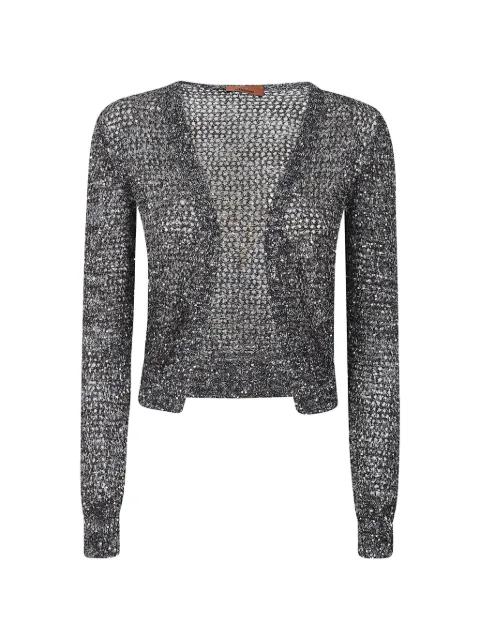 sequin-embellished open-knit cardigan by MISSONI