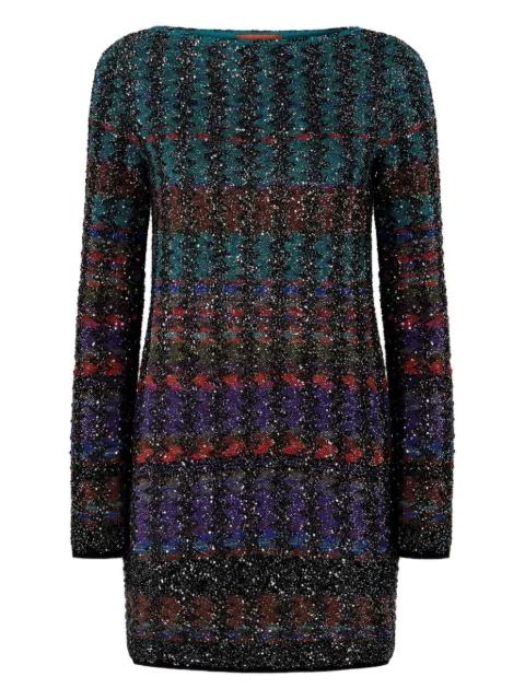sequin-embellished patterned mini dress by MISSONI