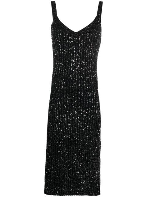 sequin-embellished ribbed dress by MISSONI