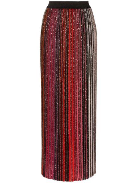 sequin-embellished striped maxi skirt by MISSONI