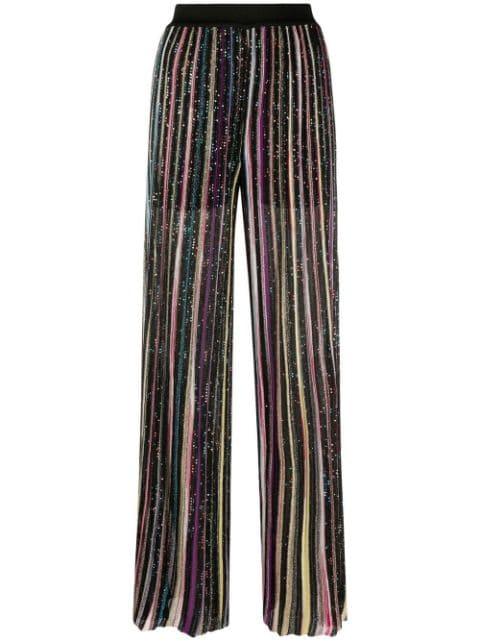 sequin-embellished striped trousers by MISSONI