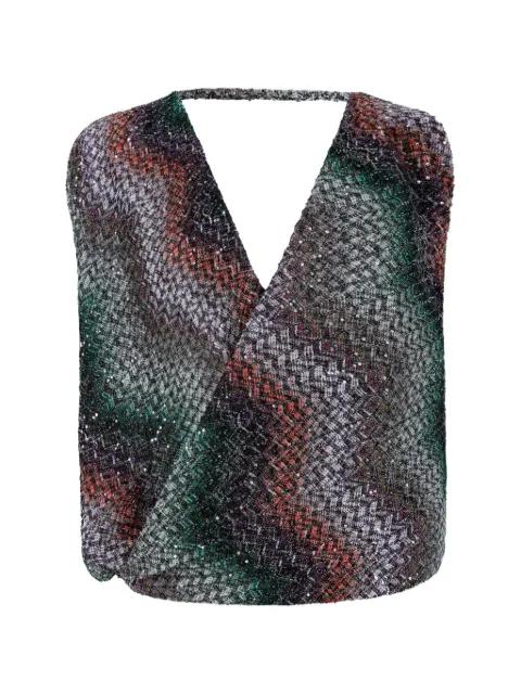 sequin-embellished zigzag top by MISSONI