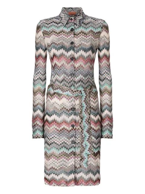 snake-pattern shirt dress by MISSONI