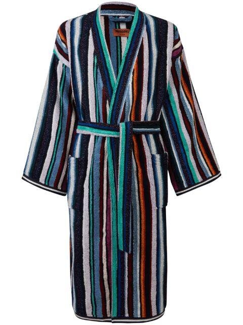 stripe-pattern cotton bathrobe by MISSONI