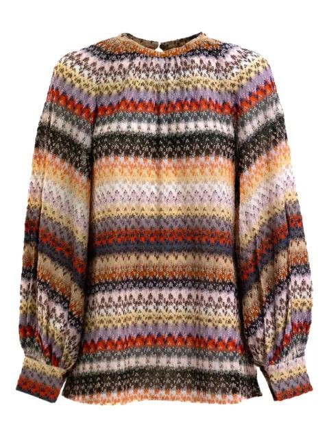 striped balloon-sleeve top by MISSONI