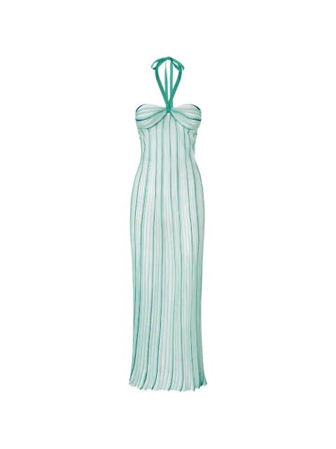 striped halter-neck beach dress by MISSONI