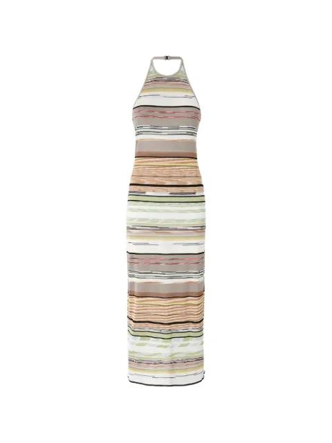 striped halterneck dress by MISSONI