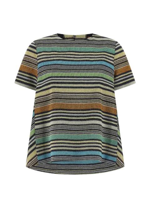 striped metallic-thread blouse by MISSONI