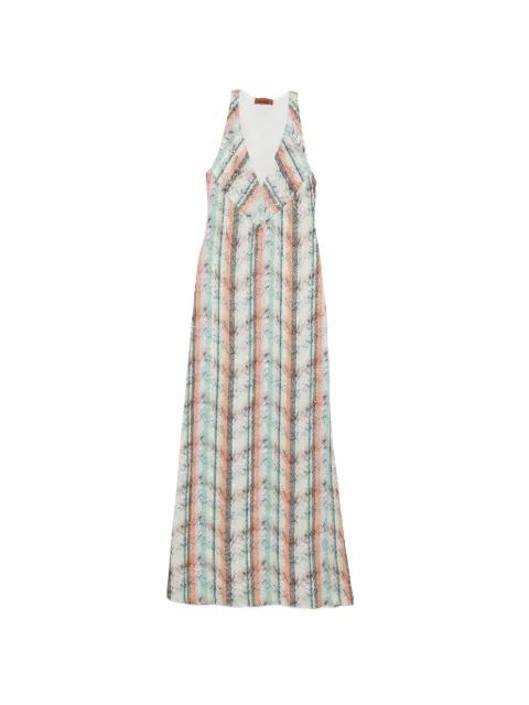 striped-pattern V-neck maxi dress by MISSONI