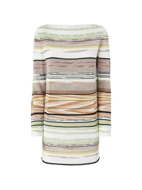 striped-pattern long-sleeved mini dress by MISSONI