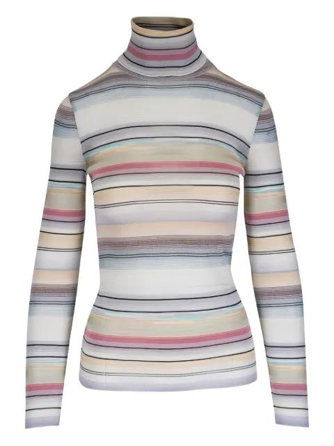 striped roll neck sweater by MISSONI