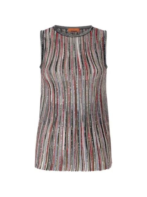 striped sequin-embellished top by MISSONI