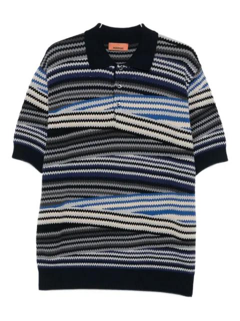 striped zig-zag polo shirt by MISSONI