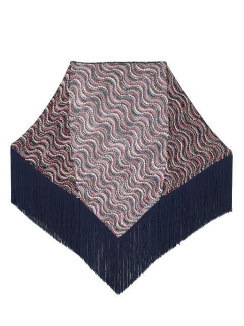 swirl-patterned fringed shawl by MISSONI