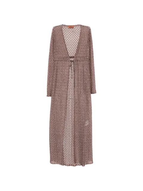 tie-waist textured cover up coat by MISSONI