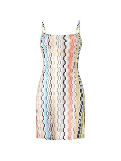 wavy-pattern tie-back mini dress by MISSONI