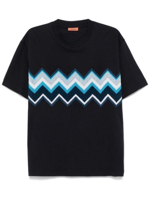 zig zag embroidered cotton T-shirt by MISSONI