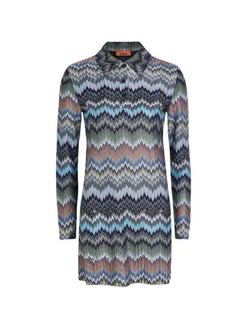 zig-zag polo-collar mini dress by MISSONI
