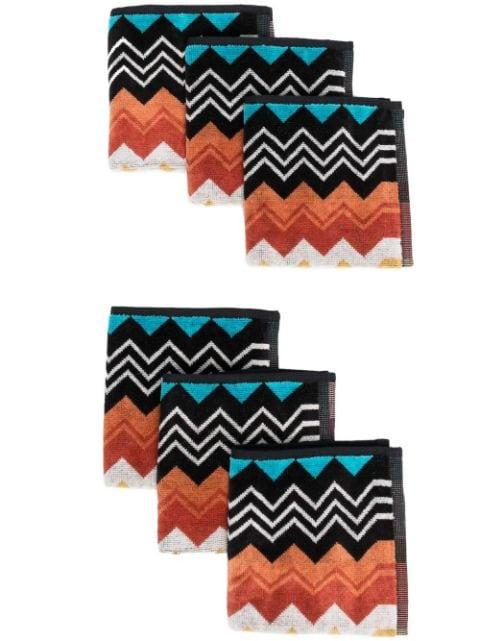 zig-zag print 6 pack towel set by MISSONI