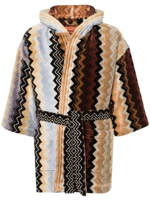zigzag cotton bath robe by MISSONI