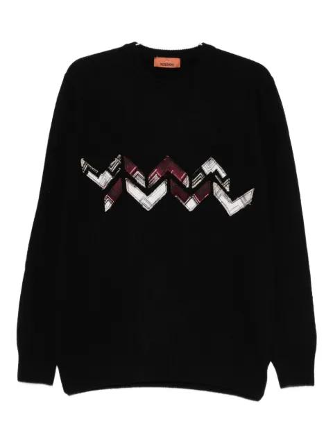 zigzag-detail wool sweater by MISSONI