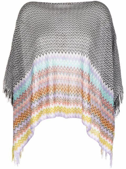zigzag-embroidered poncho by MISSONI