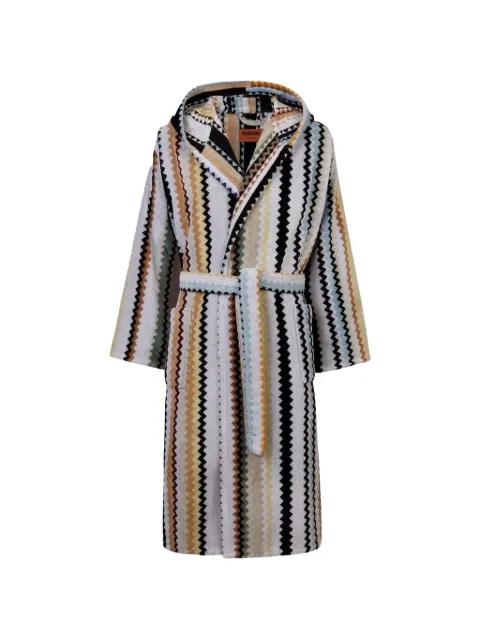 zigzag hoodied bathrobe by MISSONI