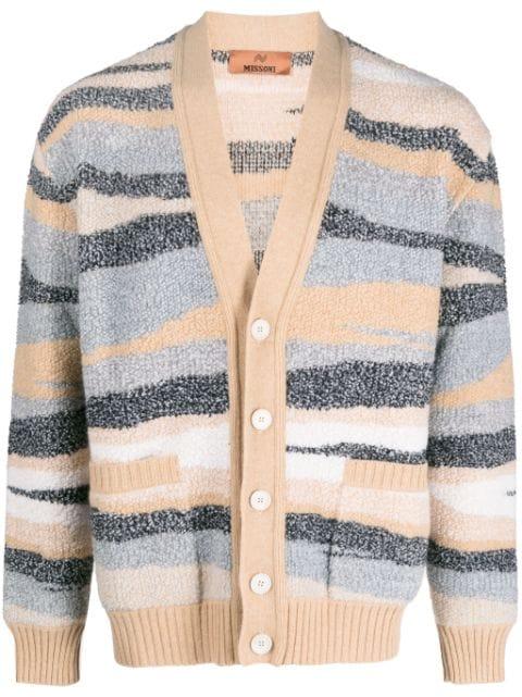 zigzag-jacquard wool cardigan by MISSONI