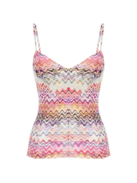 zigzag-knit V-neck top by MISSONI