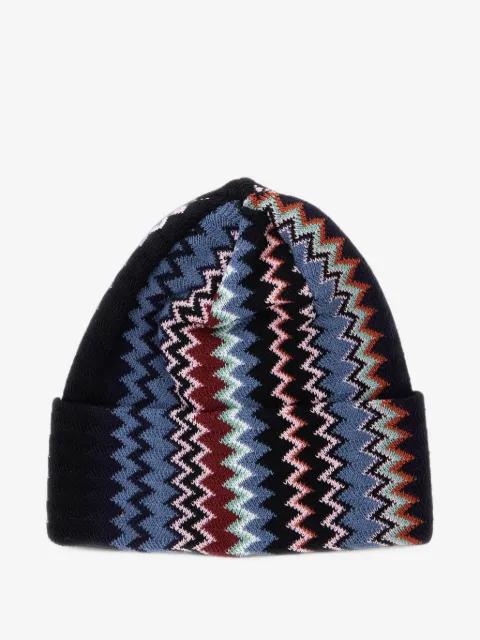 zigzag-knit beanie hat by MISSONI