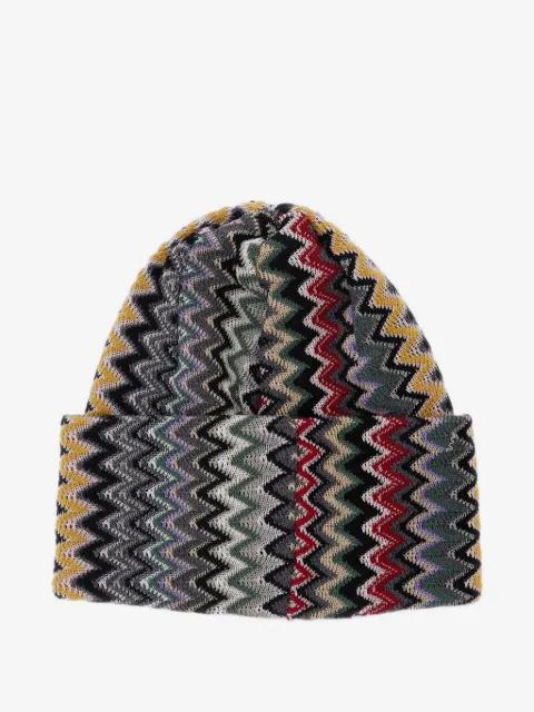 zigzag-knit beanie hat by MISSONI
