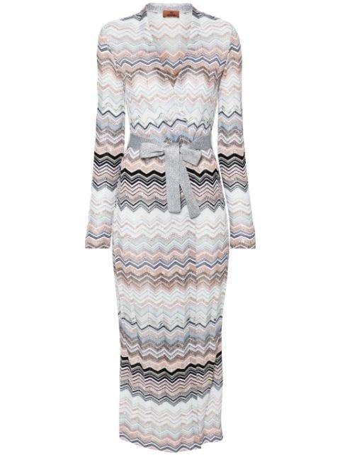 zigzag-knit belted cardi-coat by MISSONI