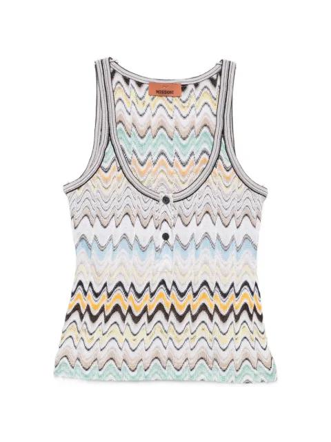 zigzag-knit button-detail tank top by MISSONI